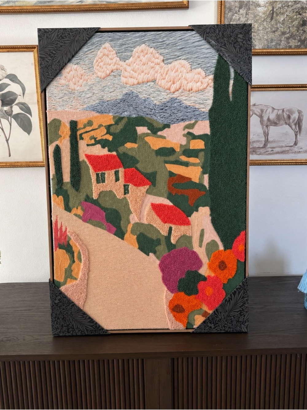 Woven Landscape Canvas – Mediterranean/Tuscan Village Scene